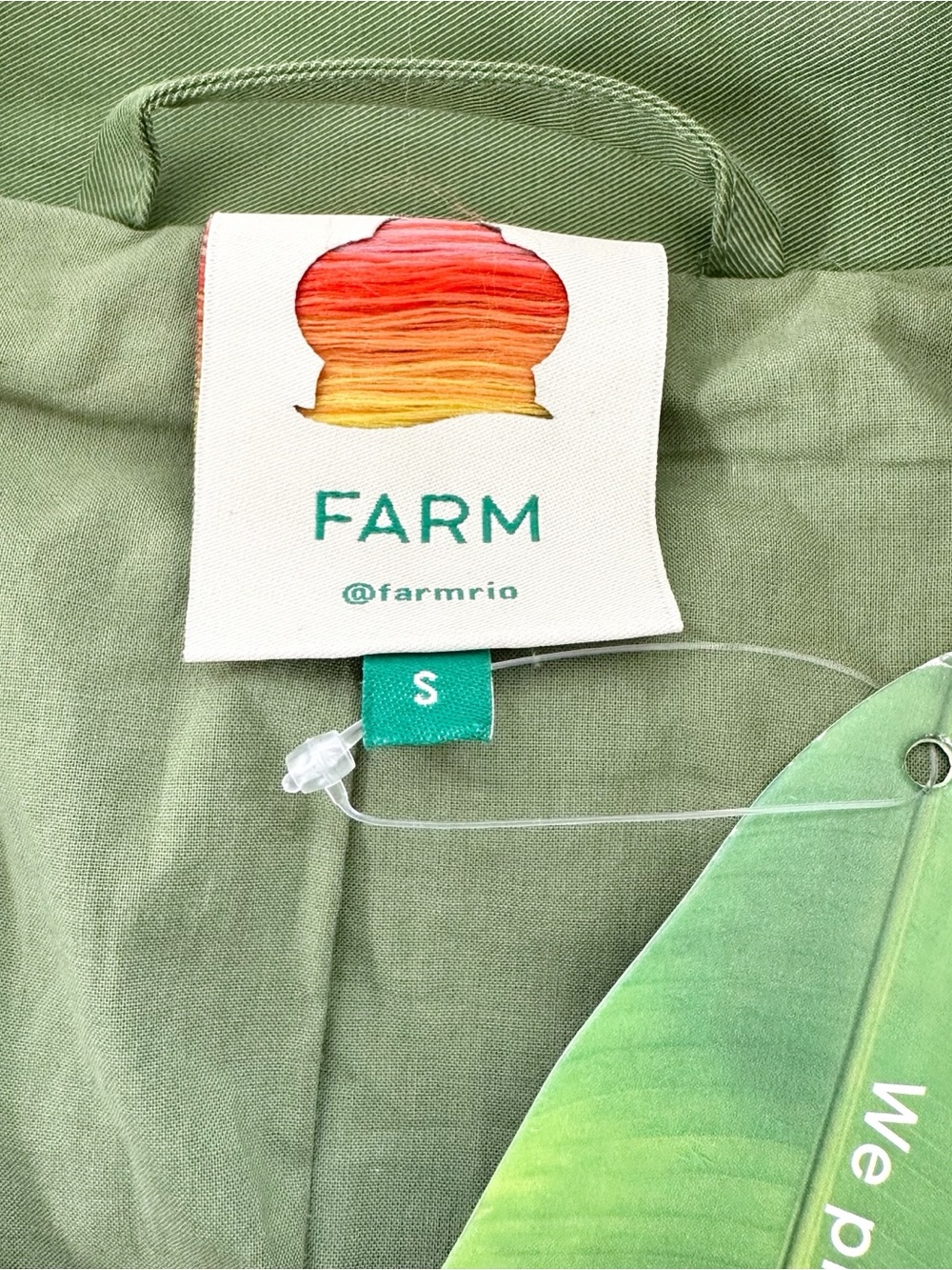NWT Farm Rio Double Breasted Green Cotton Blend Trench Coat Size S - Picture 12 of 15